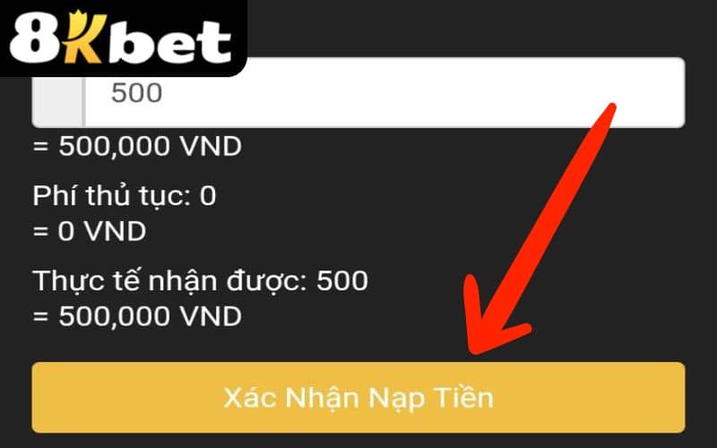 Chọn số tiền cần nạp, sau đó tiếp tục bấm vào Xác Nhận Nạp Tiền Chọn số tiền cần nạp, sau đó tiếp tục bấm vào Xác Nhận Nạp Tiền