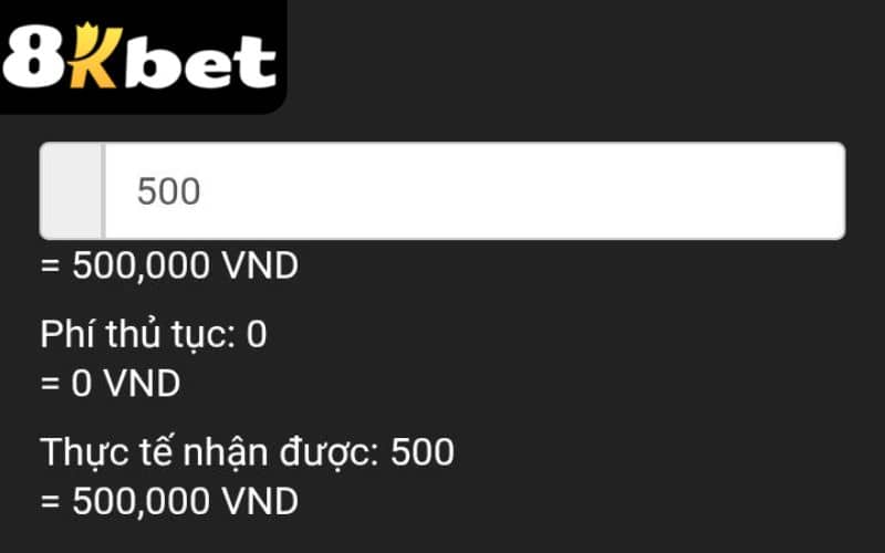 Điền số tiền rút, thối thiểu 200.000 VNĐ