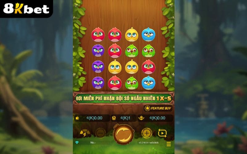 Giao diện chính của nổ hũ Tiệc Chim Chóc tại Nổ Hũ 8KBET