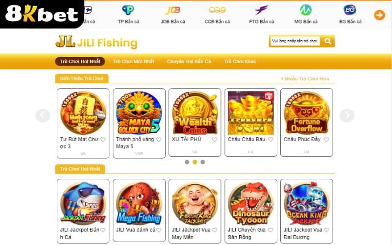 Bắn Cá 8KBET có gần 200 trò chơi với đa dạng chủ đề Bắn Cá 8KBET có gần 200 trò chơi với đa dạng chủ đề