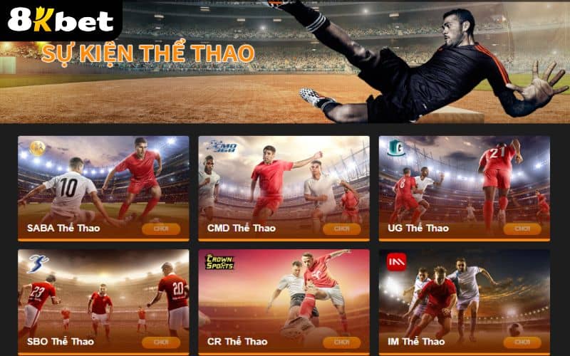 Thể Thao 8KBET hợp tác với nhiều nhà cung cấp hàng đầu thế giới